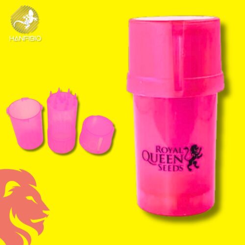 Grinder in Plastica con Contenitore – Rosa – Royal Queen Seeds